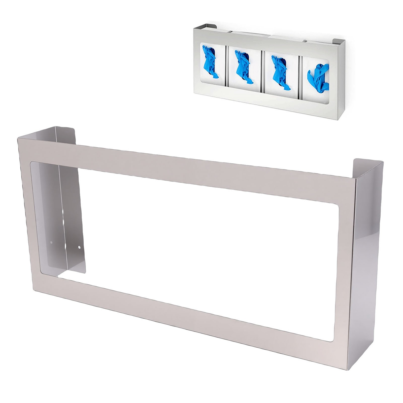 4 Glove Box Holder Sturdy Stainless Steel Dispenser For Home Use