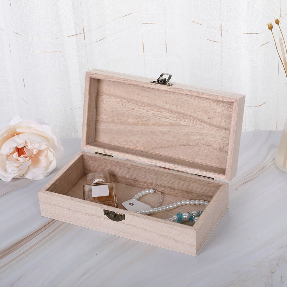 Compact Retro Buckle Wooden Storage Box Multi Purpose and Beautifully Crafted