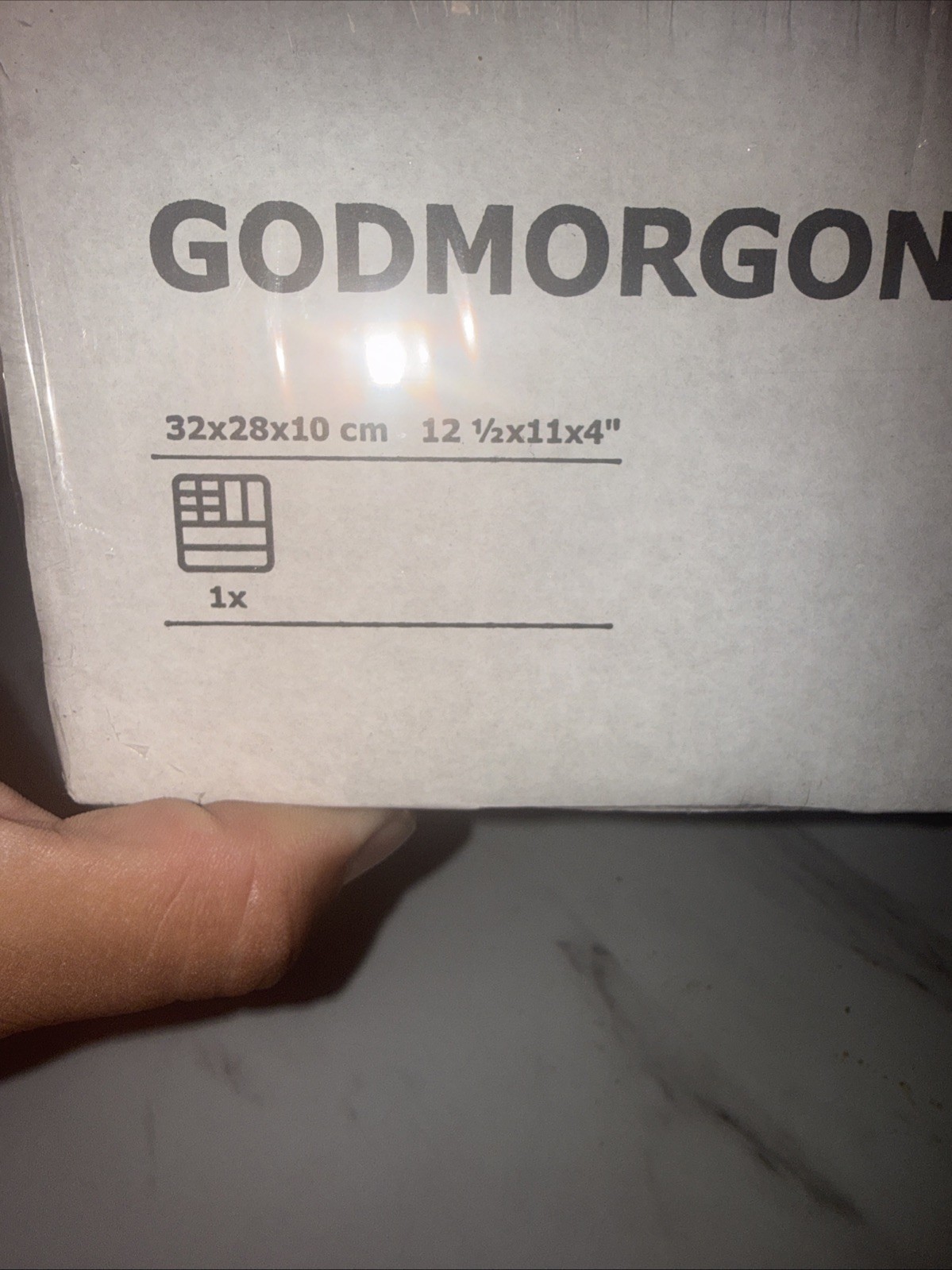 IKEA GODMORGON Storage Box with Compartments 32x28x10 Cm – 12 1/2x11x4”