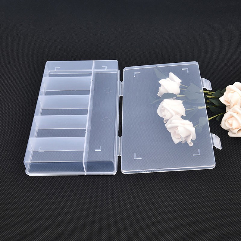 6 Compartments Clear Plastic Box Jewelry Bead Storage Container DIY Organizer