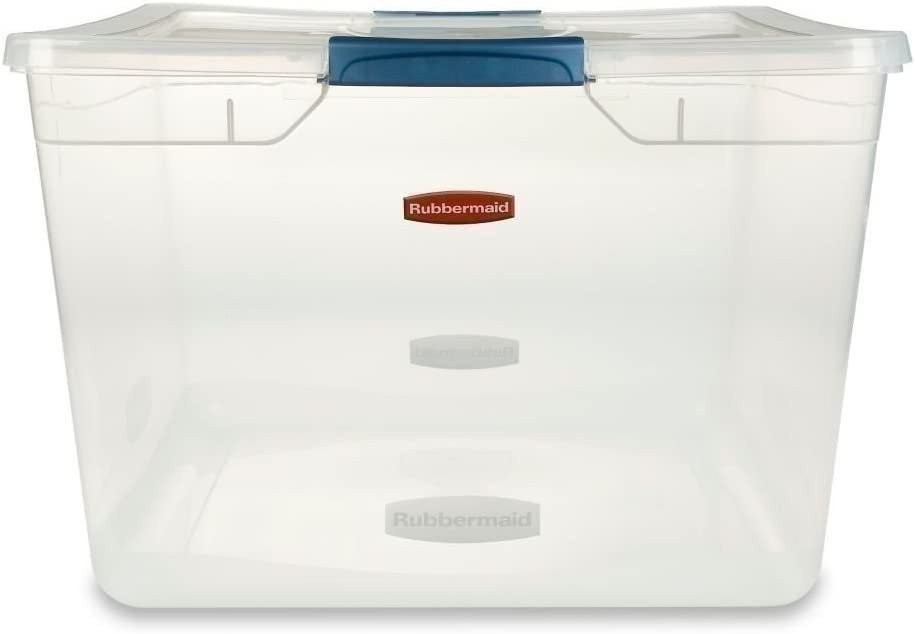 Rubbermaid Clever Store 3Q2900Clmcb Latching Storage Container, 41-Quart, Clear