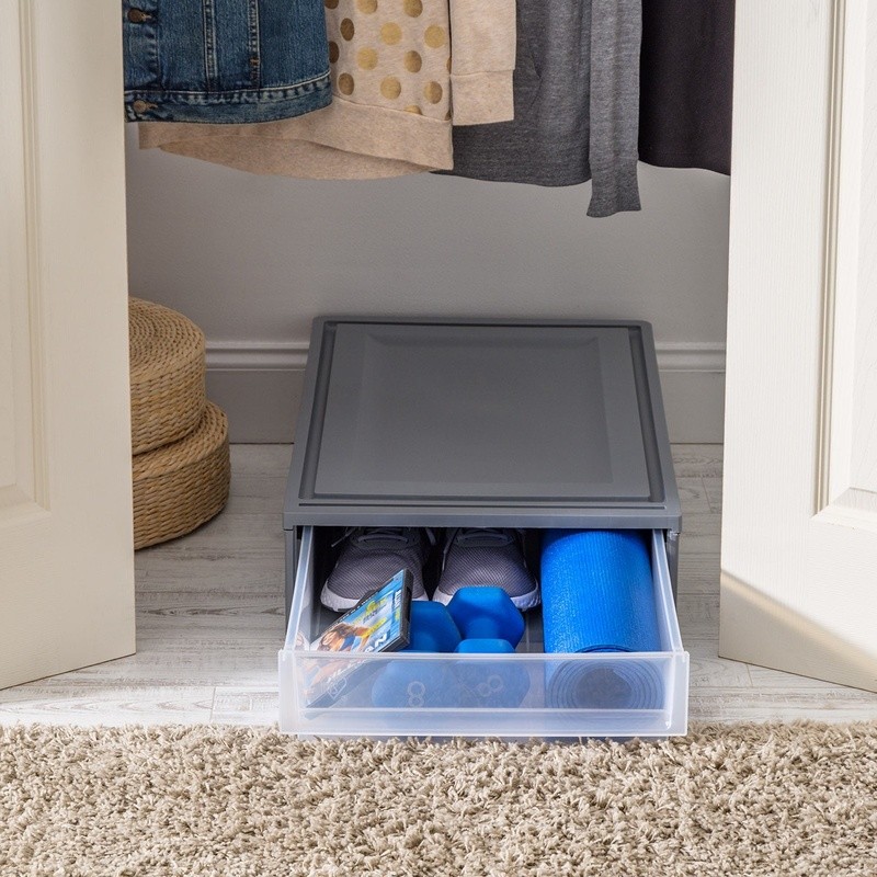 Stackable Under Bed Storage Containers Plastic Storage Drawers Home Organization