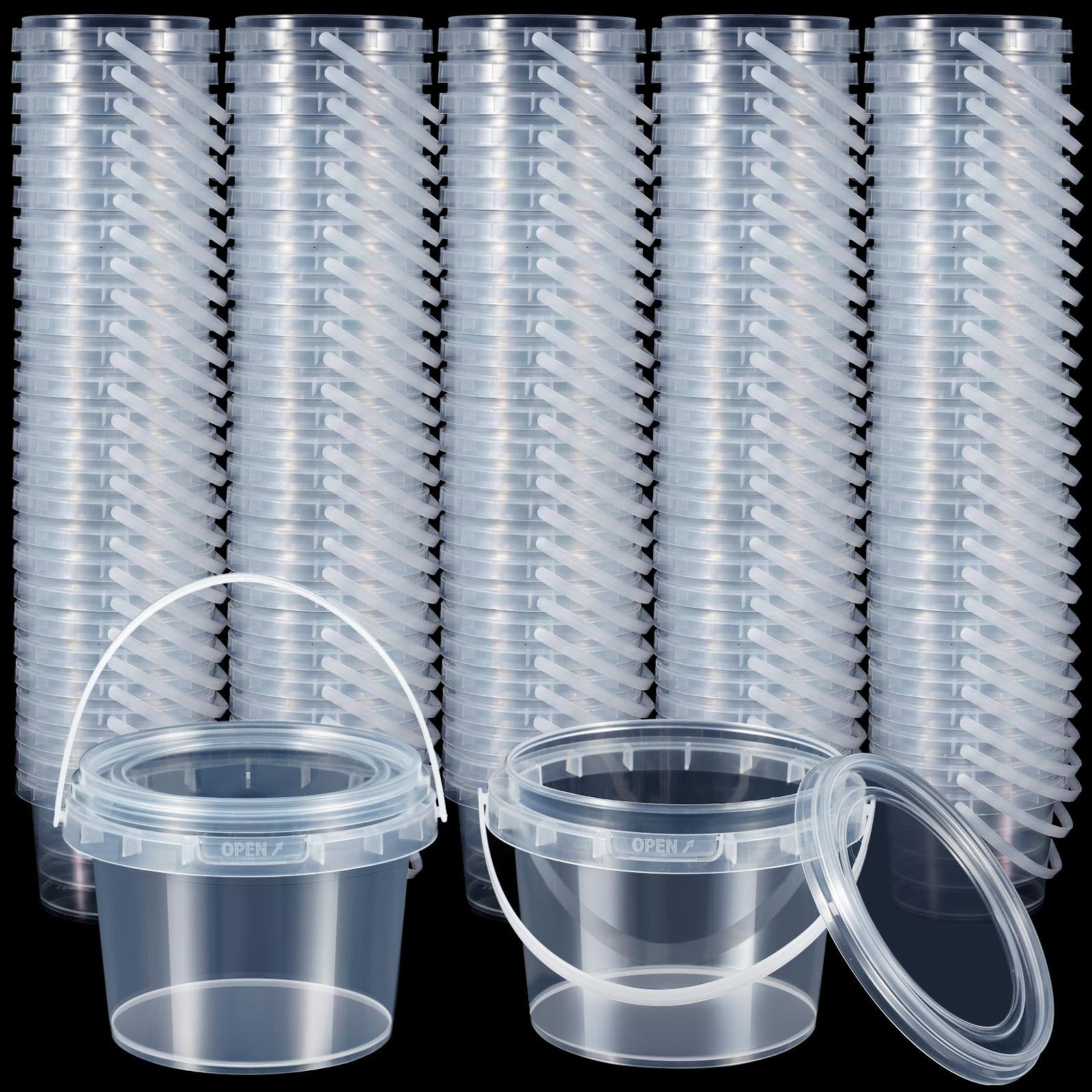 Maxcheck 200 Clear Containers Bulk with Lids and Handles Plastic Clear Storag…