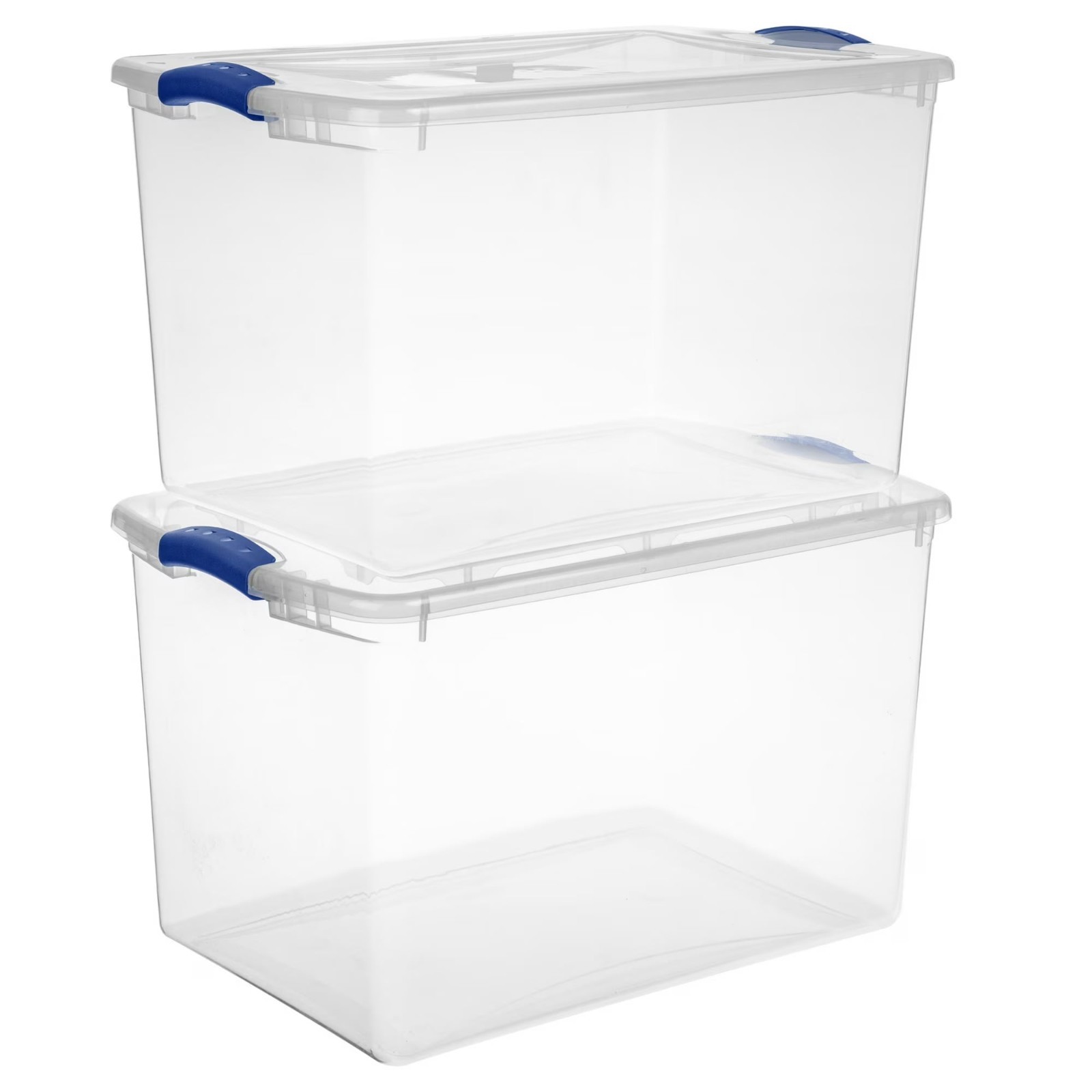 6 Pack Sterilite Large Latching Storage Bin, 66 Quart Clear Plastic Storage