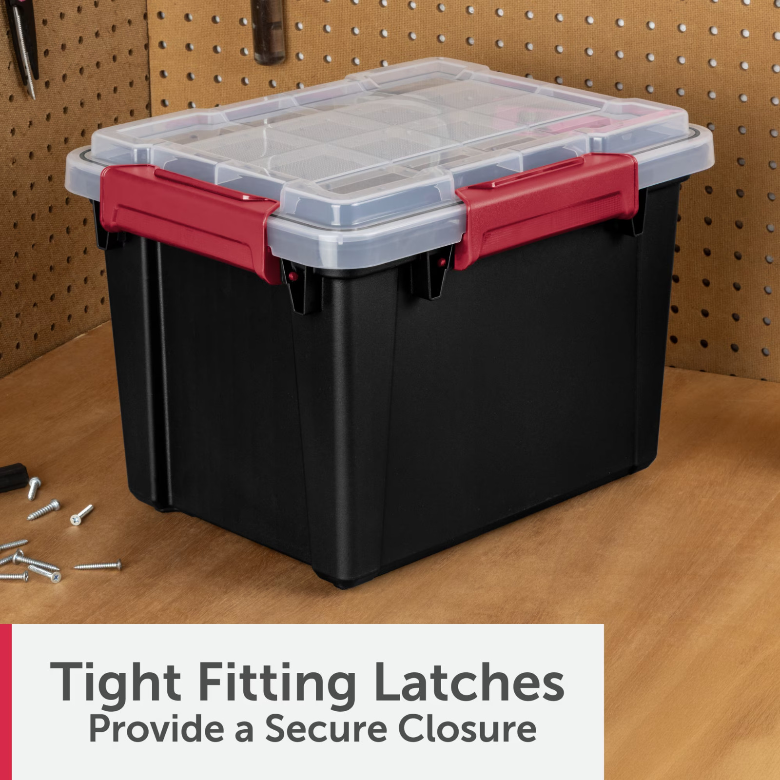 Sterilite 5 Gallon Waterproof Storage Bin w/Gasket Seal & Durable Latch, Black