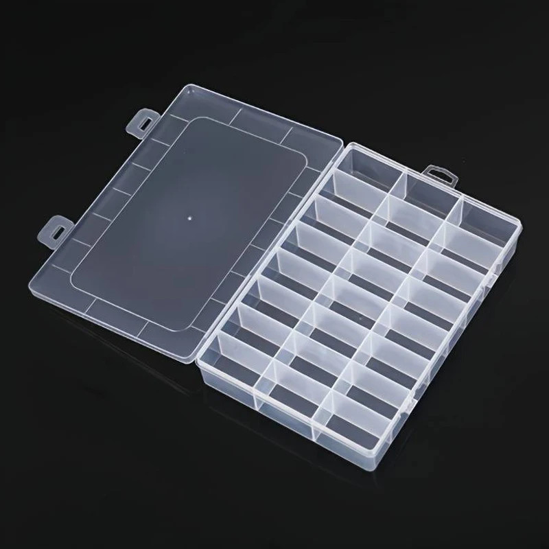 24 Grid Transparent Storage Boxes Hardware Buttons Fishing Jewellery Accessories