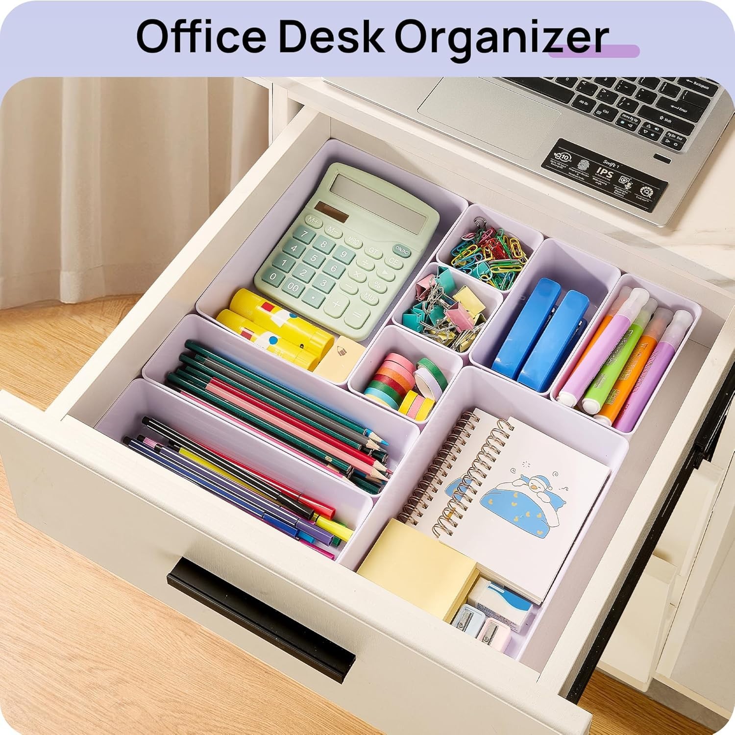 Clear Plastic Drawer Organizers 25pc Set Lilac 4 Size Vanity Makeup Kitchen