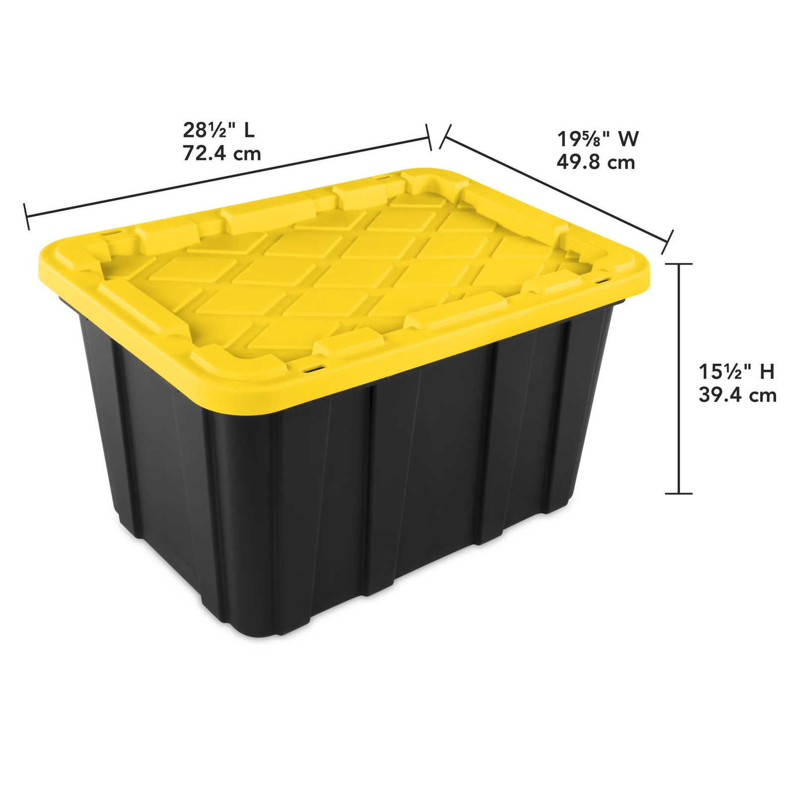 Large Storage Bin 27 Gallon Durable Plastic Storage Tote with Snap-On Lid 6 Pack