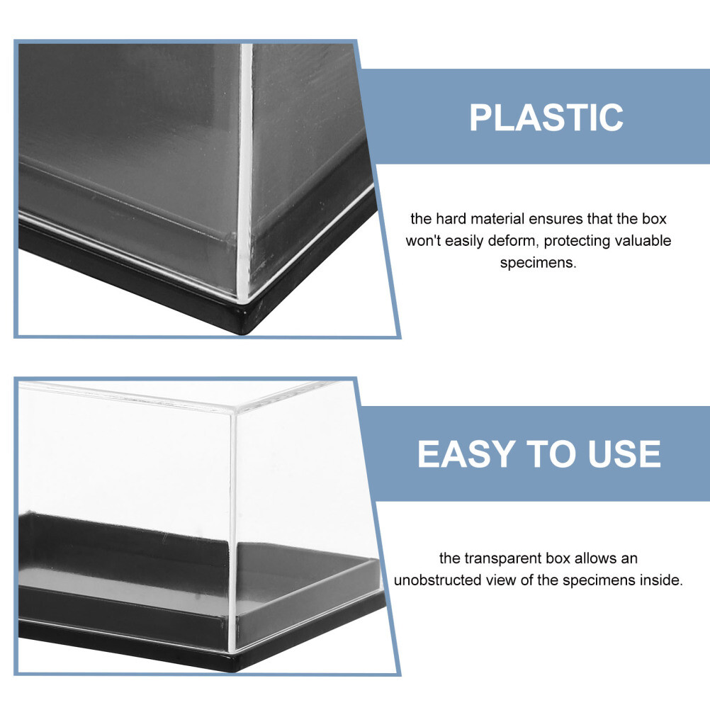 4Pcs Mineral Showcase Specimen Display Boxes Display Container Transparent New