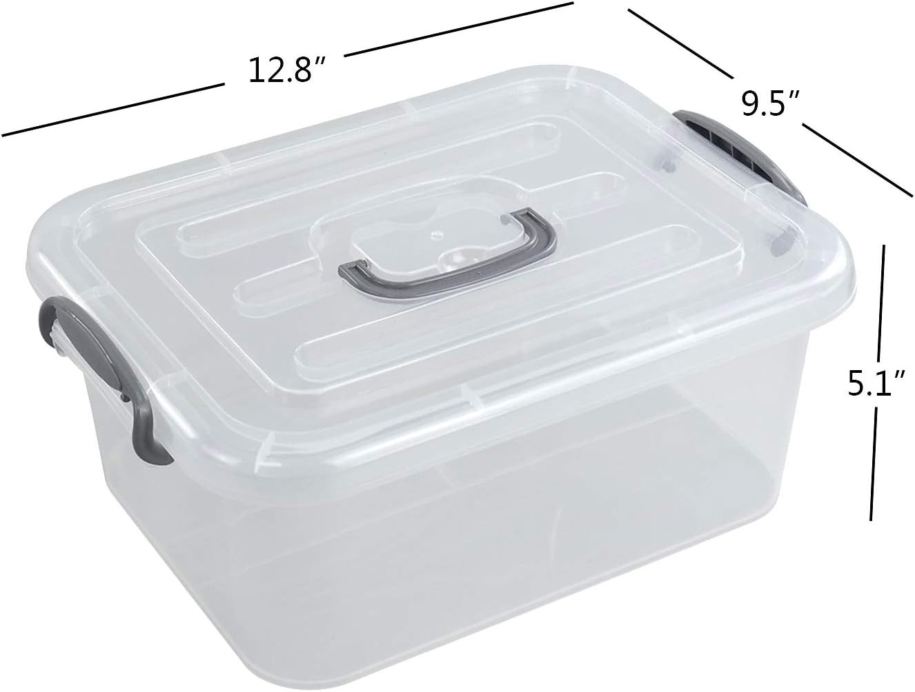 8L Clear Storage Bins with Lids – 2-Pack Durable Plastic Latch Boxes