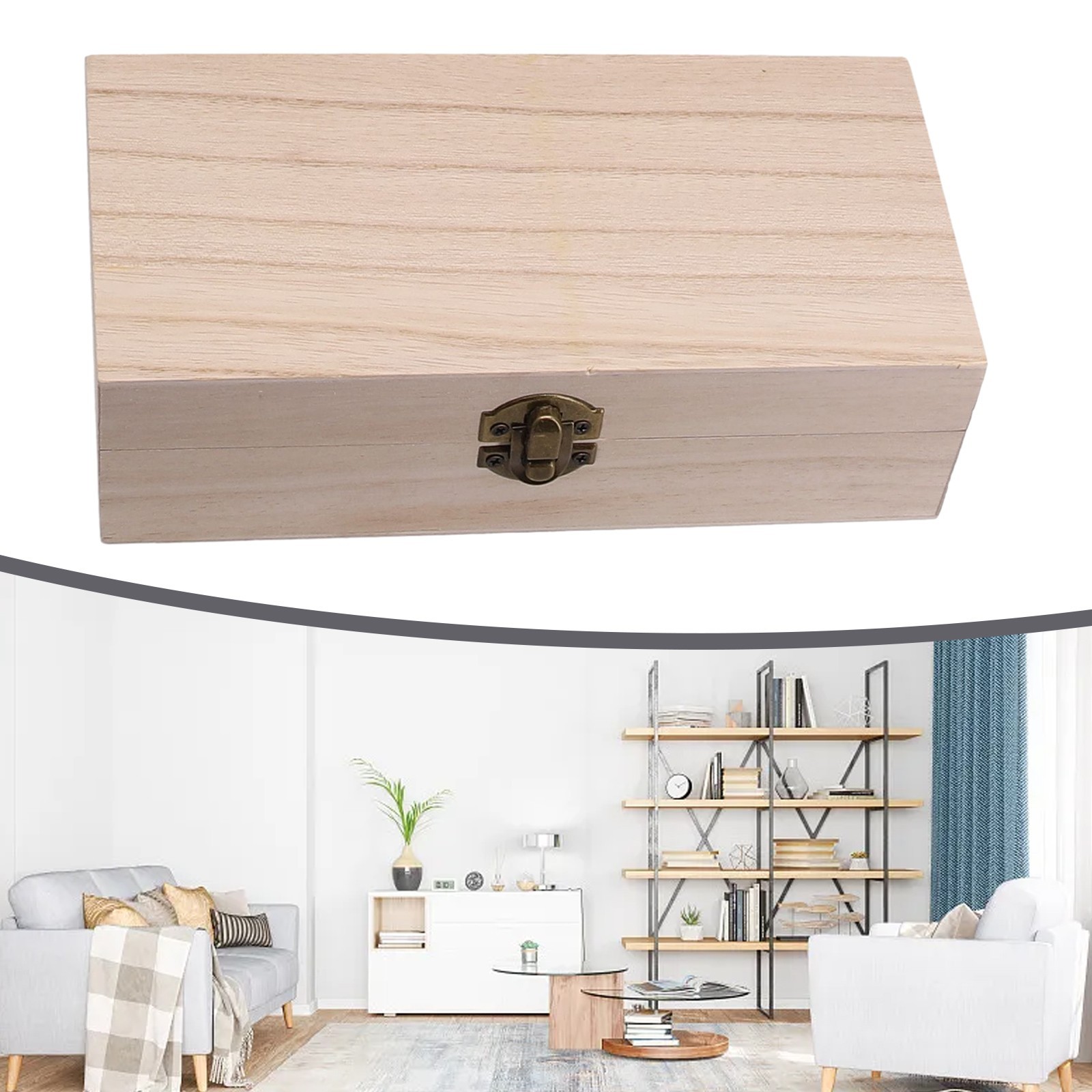 Compact Retro Buckle Wooden Storage Box Multi Purpose and Beautifully Crafted