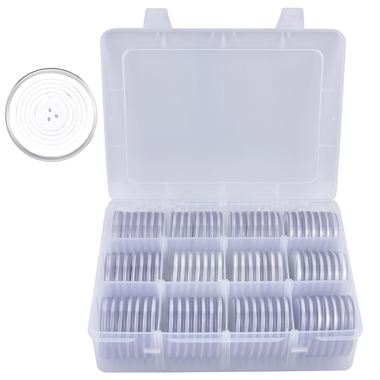 84pcs 46mm Coin Capsules, with Foam Seal and Plastic Storage Organizer …