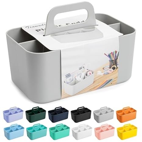 Tiawudi Stackable Multipurpose Caddy Organizer with Handle for Office Supplies