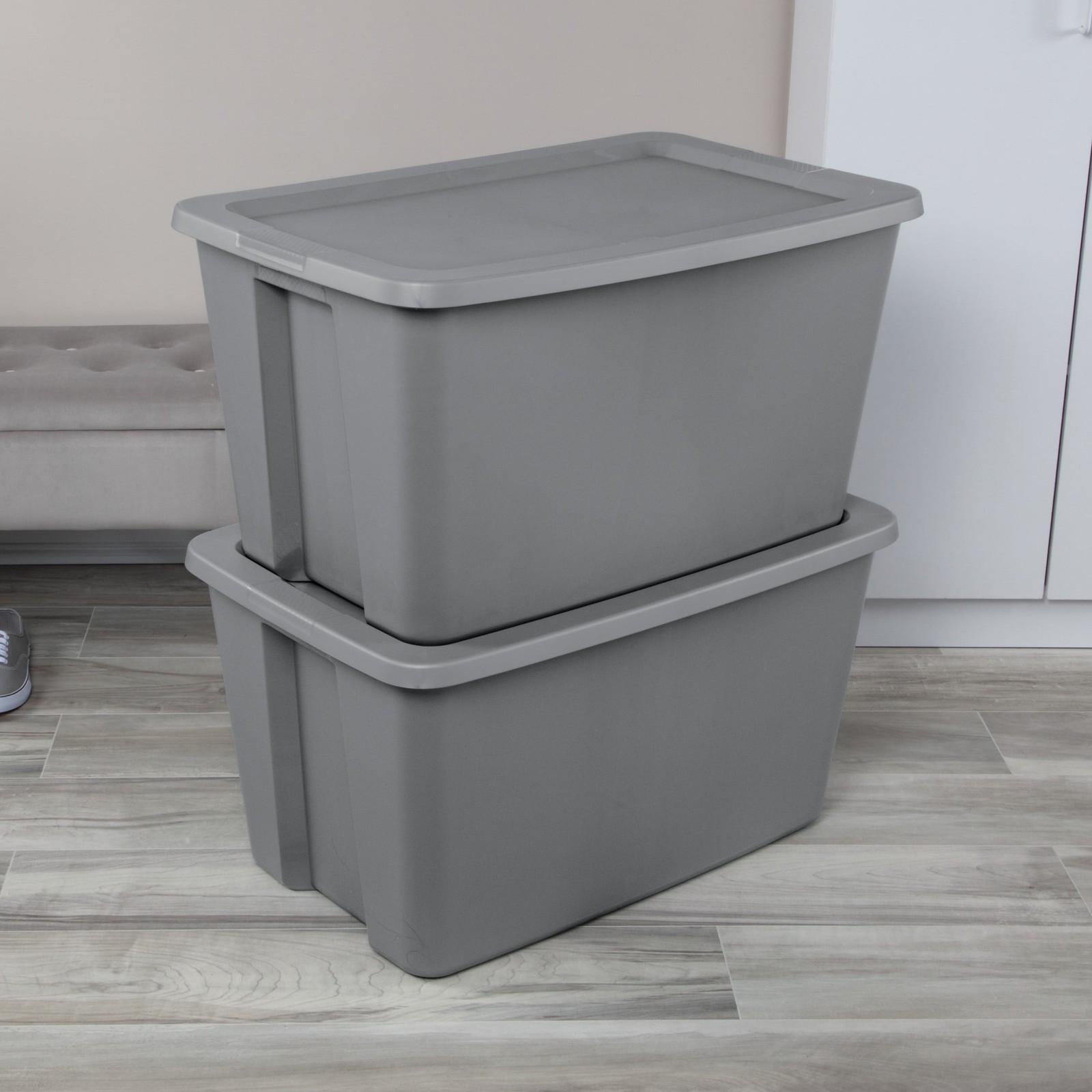 30Gallon ExtraLarge Storage Bin,Durable Plastic Storage Container withSnap-OnLid