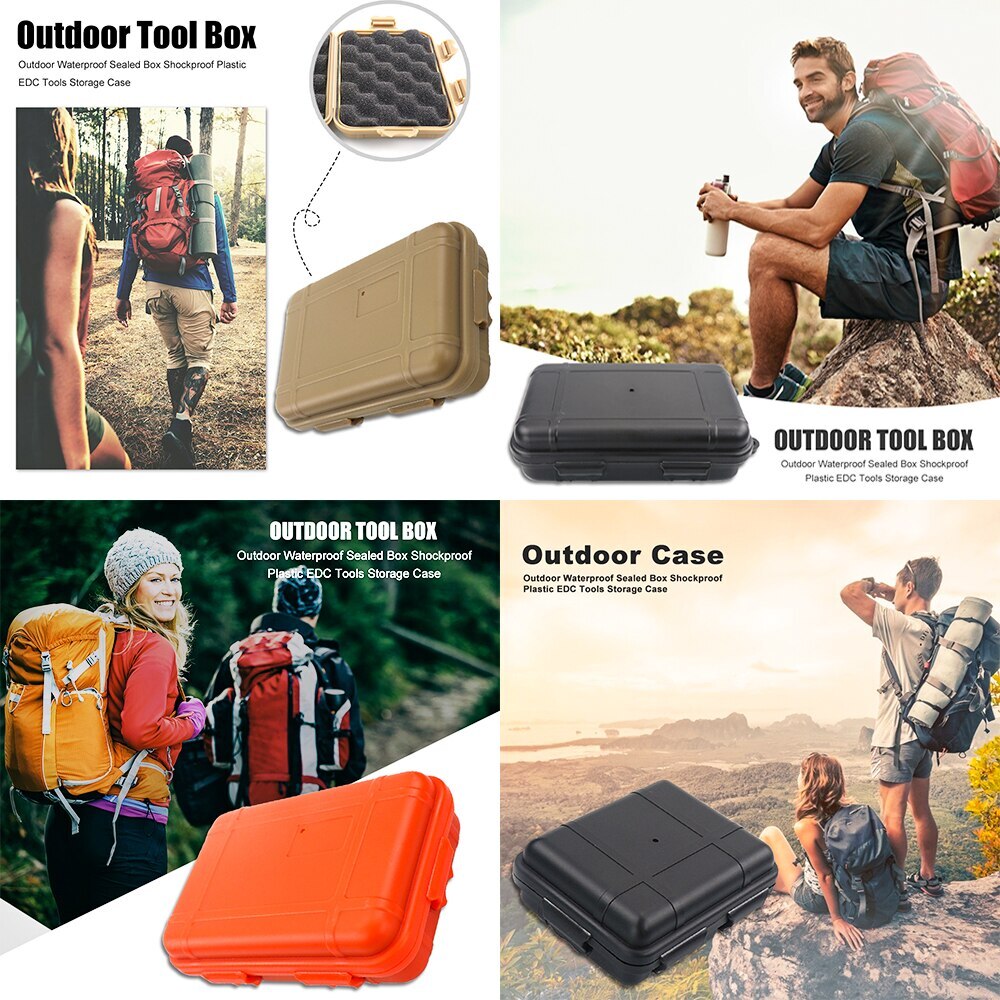 Storage Box Survival Soil Color Plastic Shockproof Airtight Carry Cases L/S Size