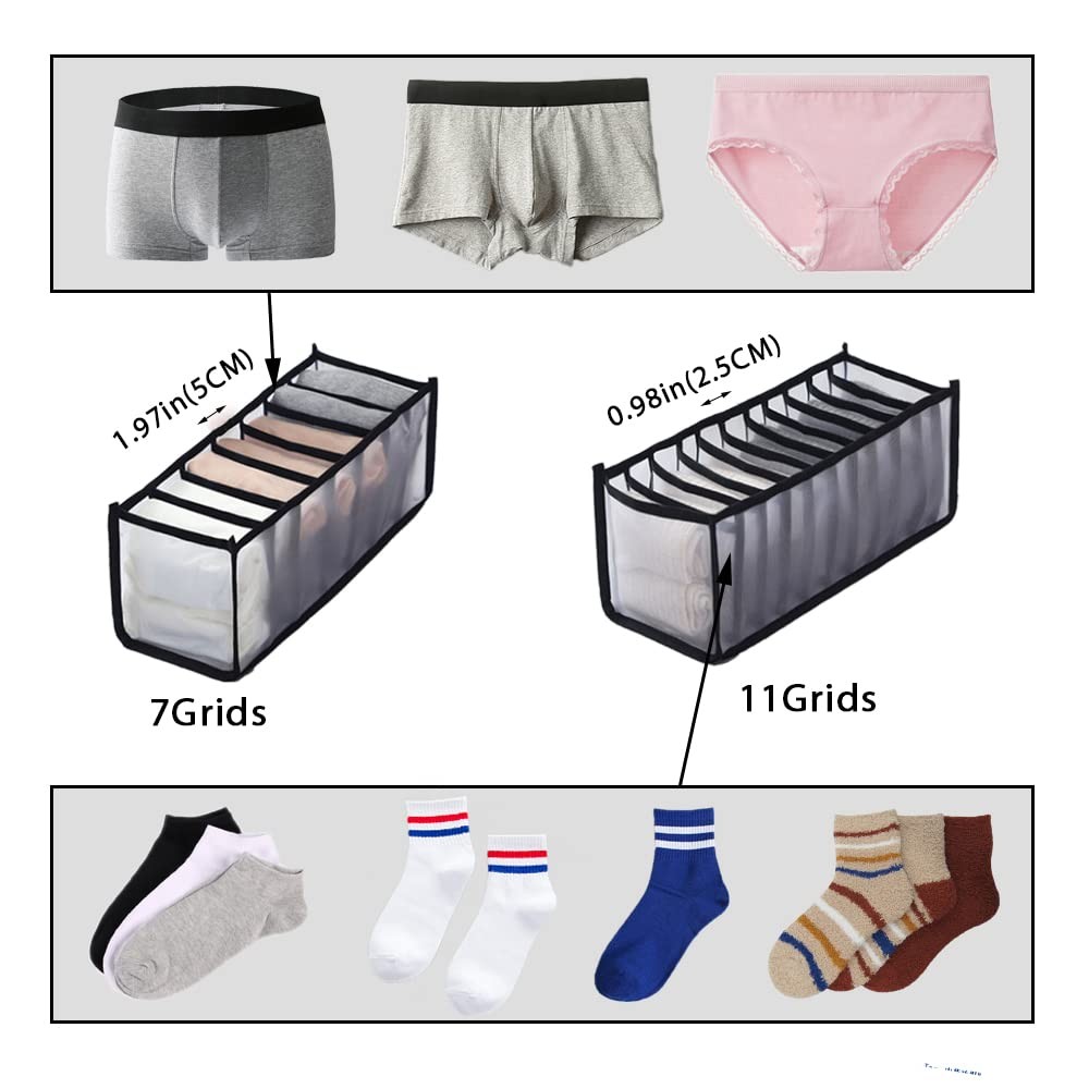 3 Pack Drawer Organizer for Underwears, Sock,Tie Foldable Closet Organizer Dr…