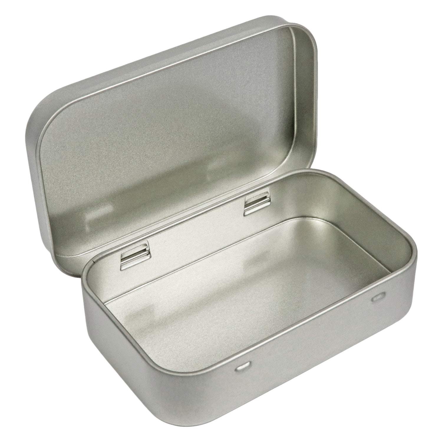 10 Pack Metal Rectangular Empty Hinged Tins Box Containers 3.75 by 2.45 by 0….