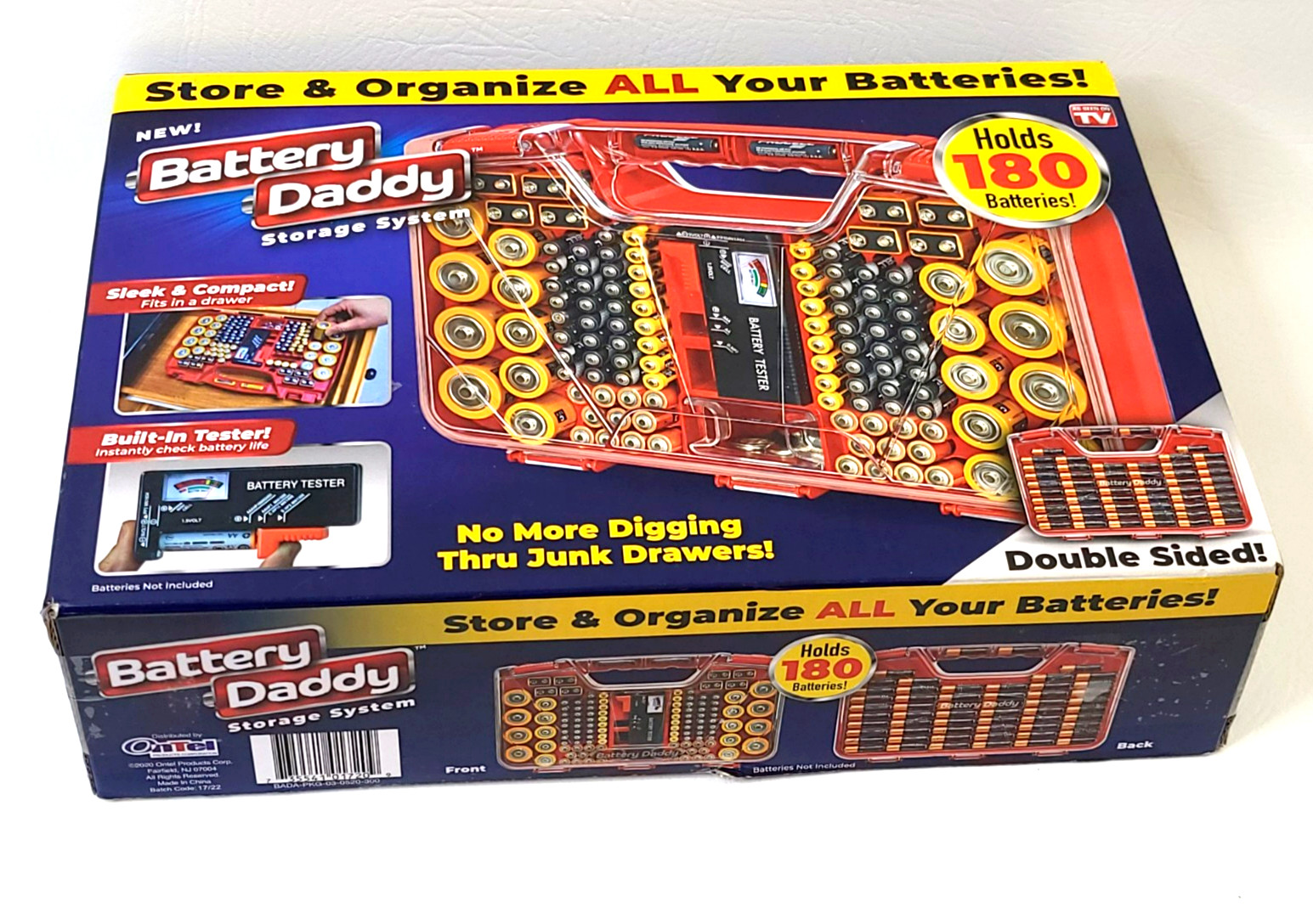 180 Battery Daddy Storage System Caddy Organizer with Case and Tester