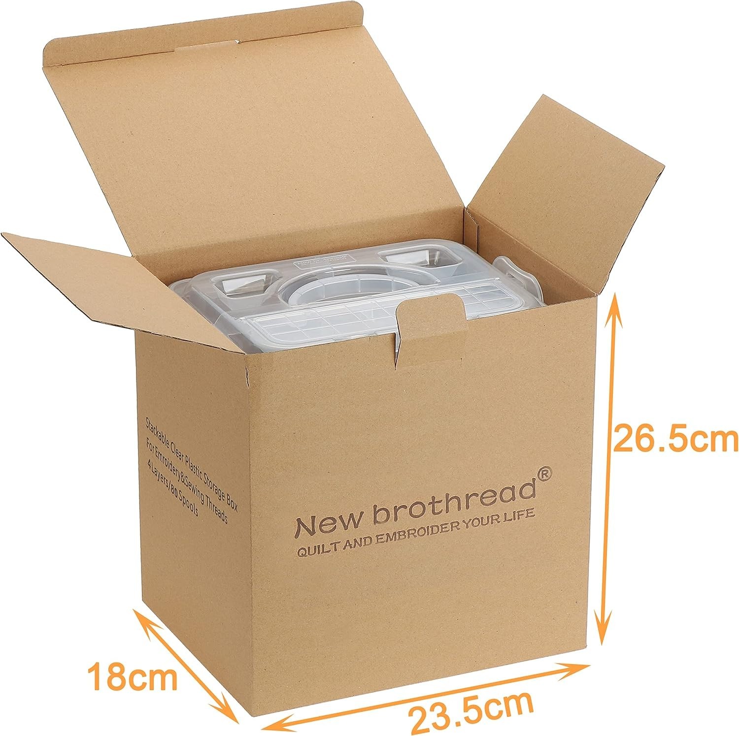4 Layer Stackable Clear Storage Box Organizer | Holding 80 Spools, to Store H…