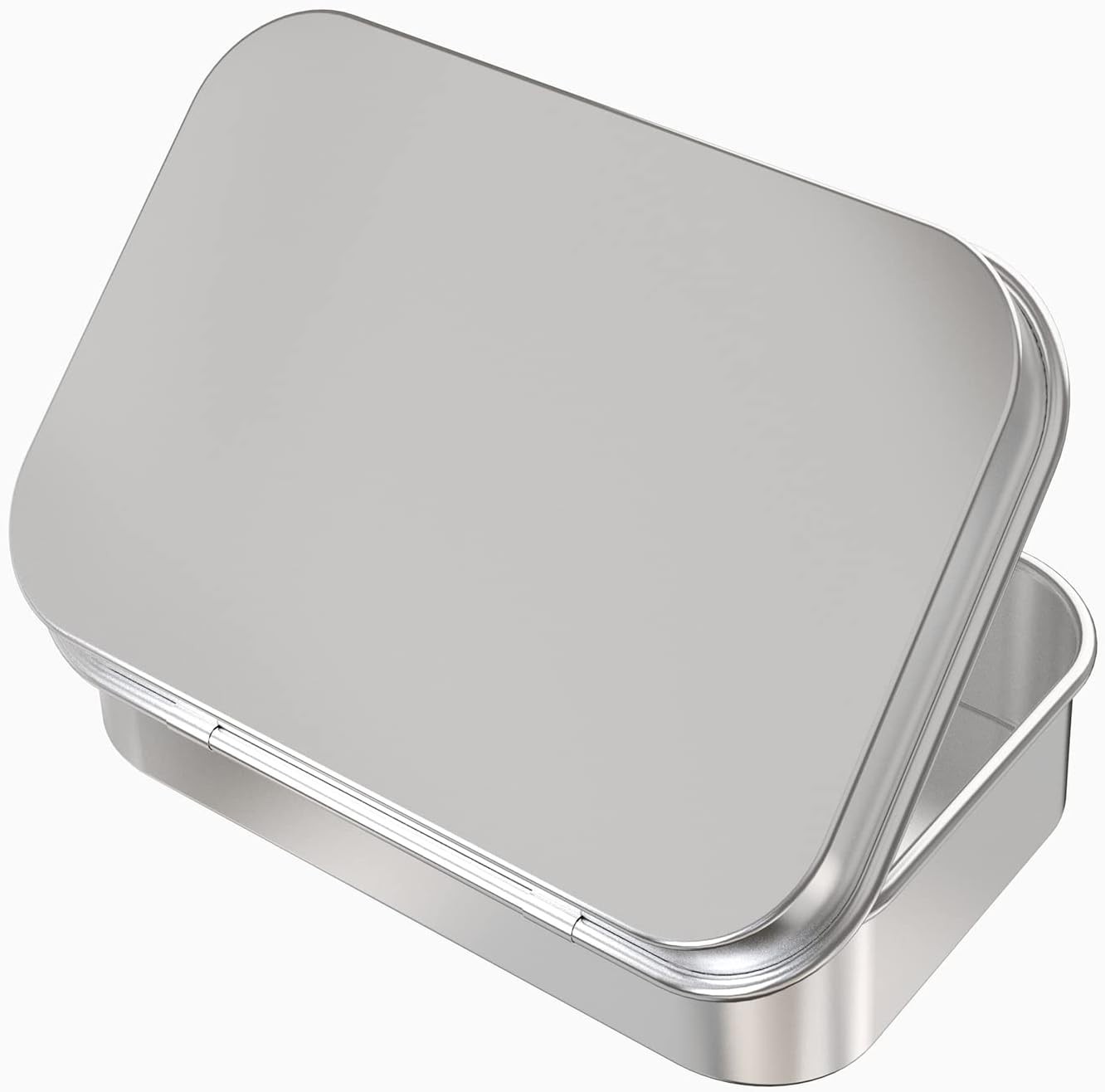 2 Pcs Metal Hinged Tin Box Container Mini Portable Small Storage Container Ki…
