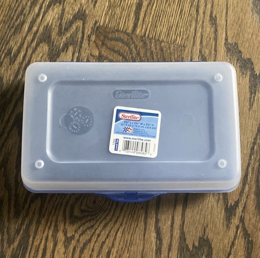 Sterilite Rectangular Plastic Storage Container w/ Blue Snap Lid