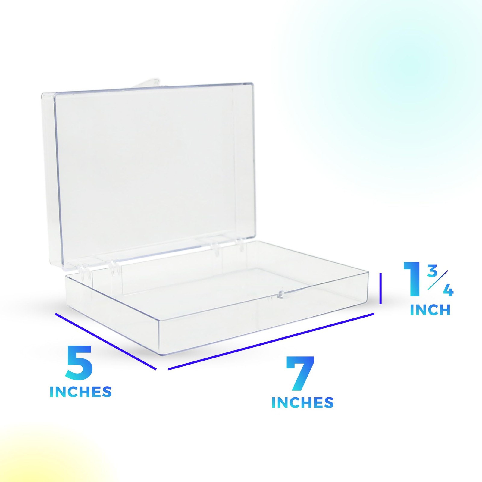 Clear Hinged Plastic Storage Boxes (4 Pack) – 7&Prime; x 5&Prime; x 1.75&Prime; Small Organizer…