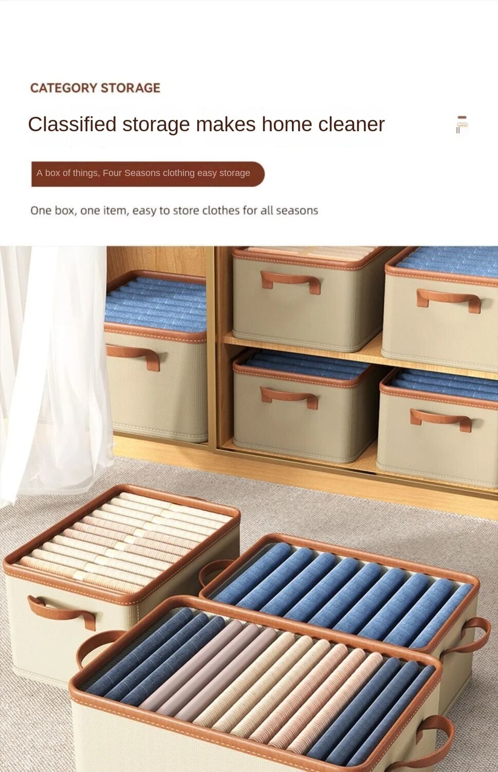 Foldable Household Clothing Fabric Storage Box Wardrobe Organization Storage Box