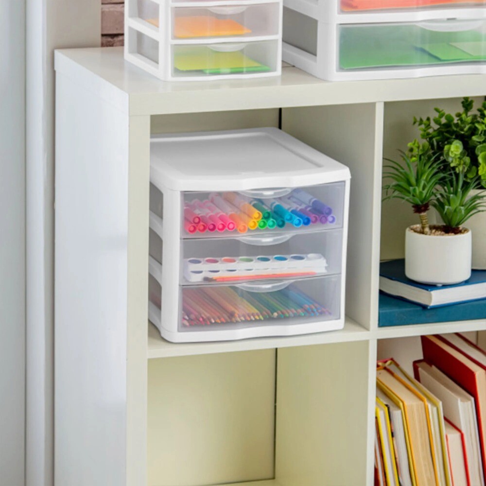 3 Drawer Unit Plastic, White