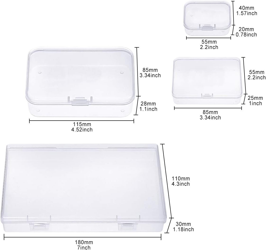 Assorted Sizes Mini Clear Storage Containers – 24 Lockable and Water Resistant