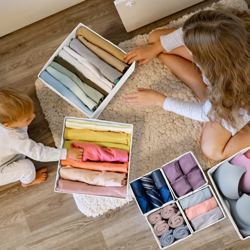 12 Pack Drawer Organizer – Fabric Closet Storage for Baby Clothes, Socks & More