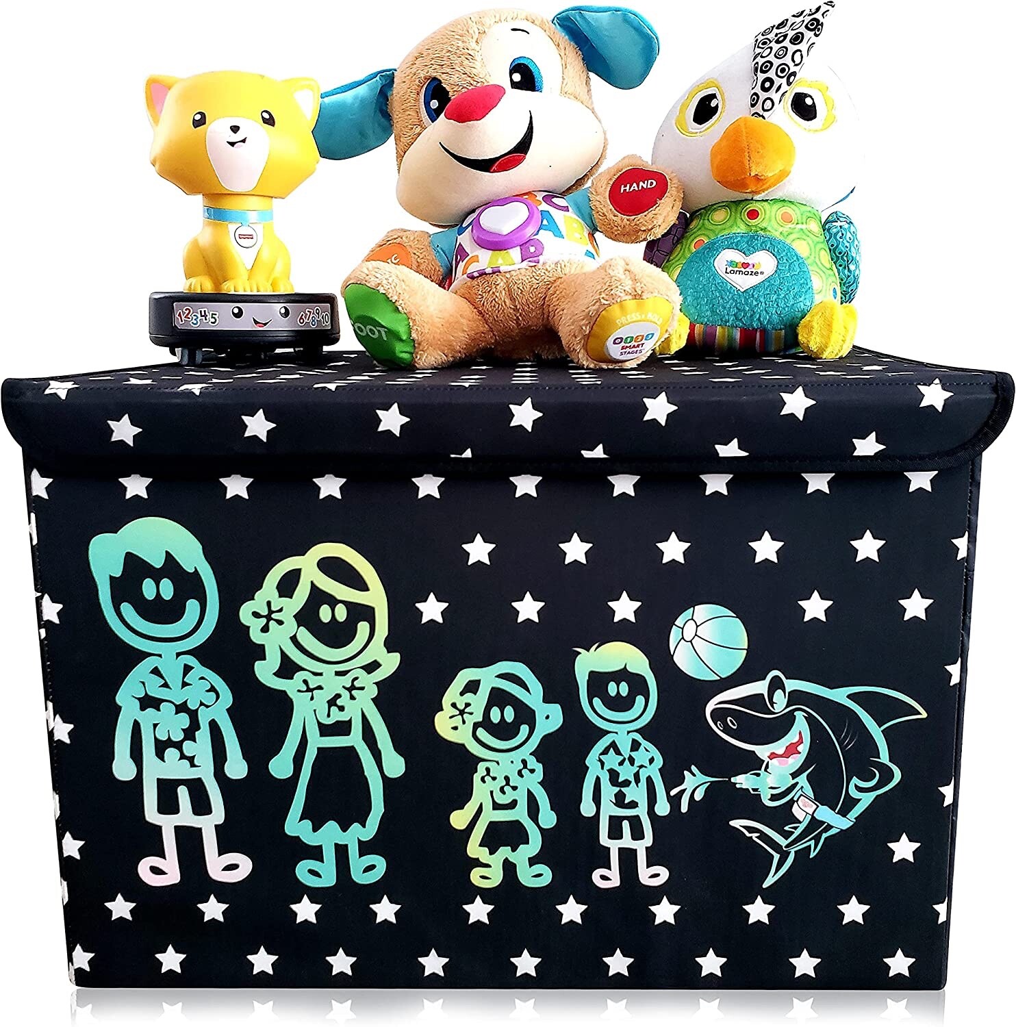 NEW Black/Blue Foldable Lightweight Handle Portable Fabric Storage Box Toy Chest