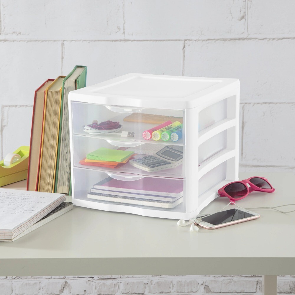 3 Drawer Unit Plastic, White