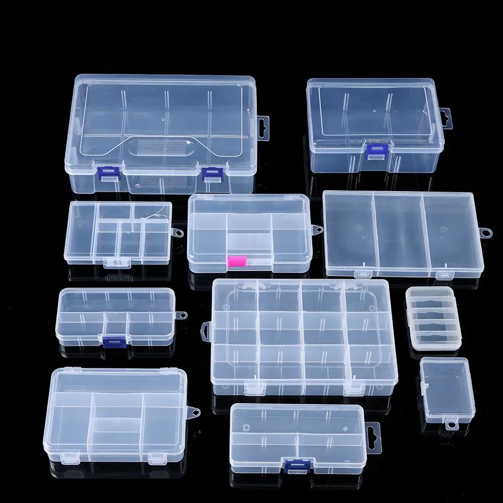 Multi Styles Small Square Clear Plastic Storage Box for Jewelry Diamond Embroide