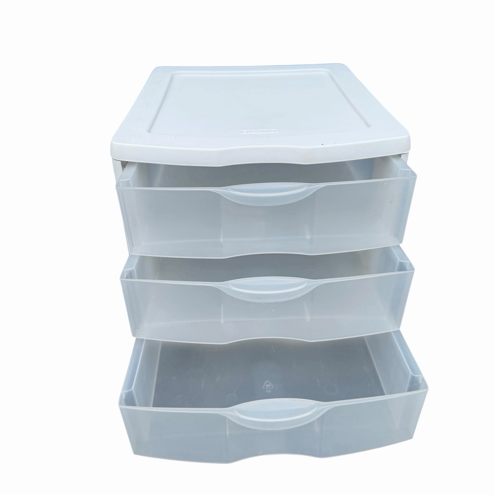 Sterilite 3 Drawer Unit White Plastic ClearView Holds 8.5×11&Prime; Paper Ream