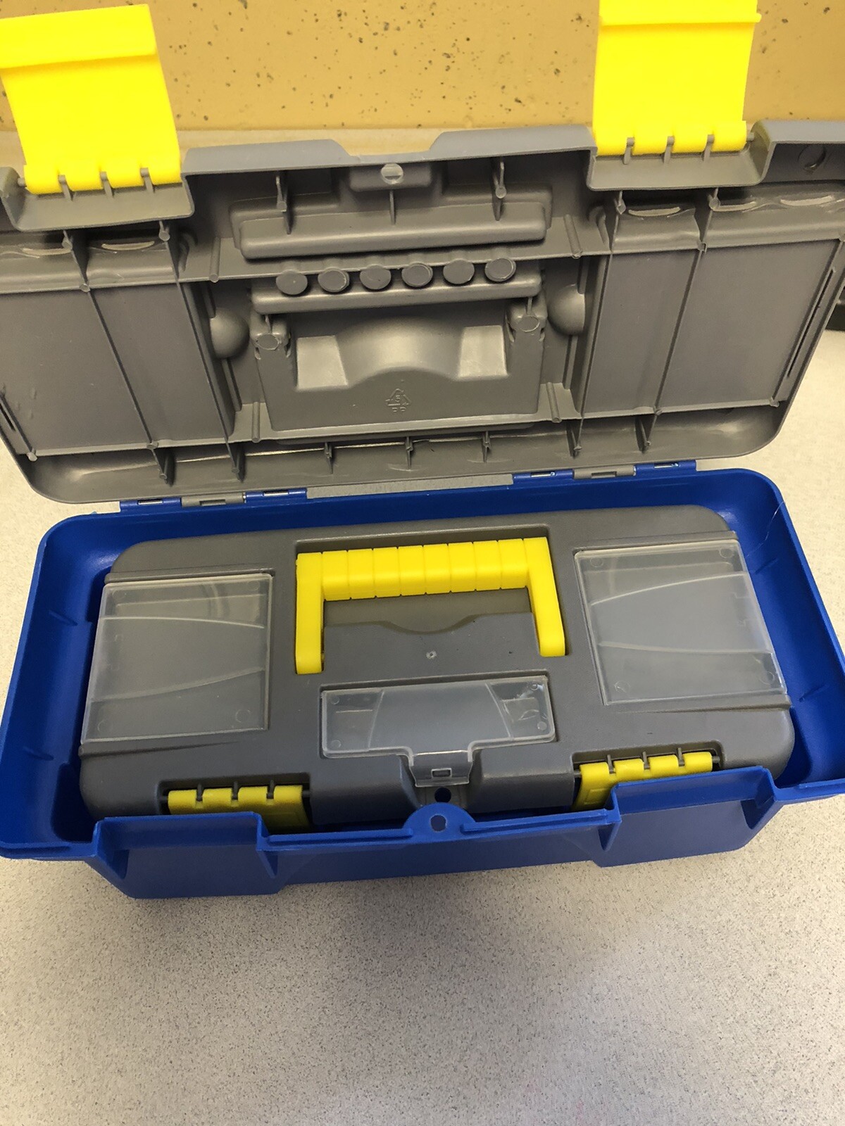 Two Plastic Storage Boxes 12”x6”x5” & 10”x5”x4”