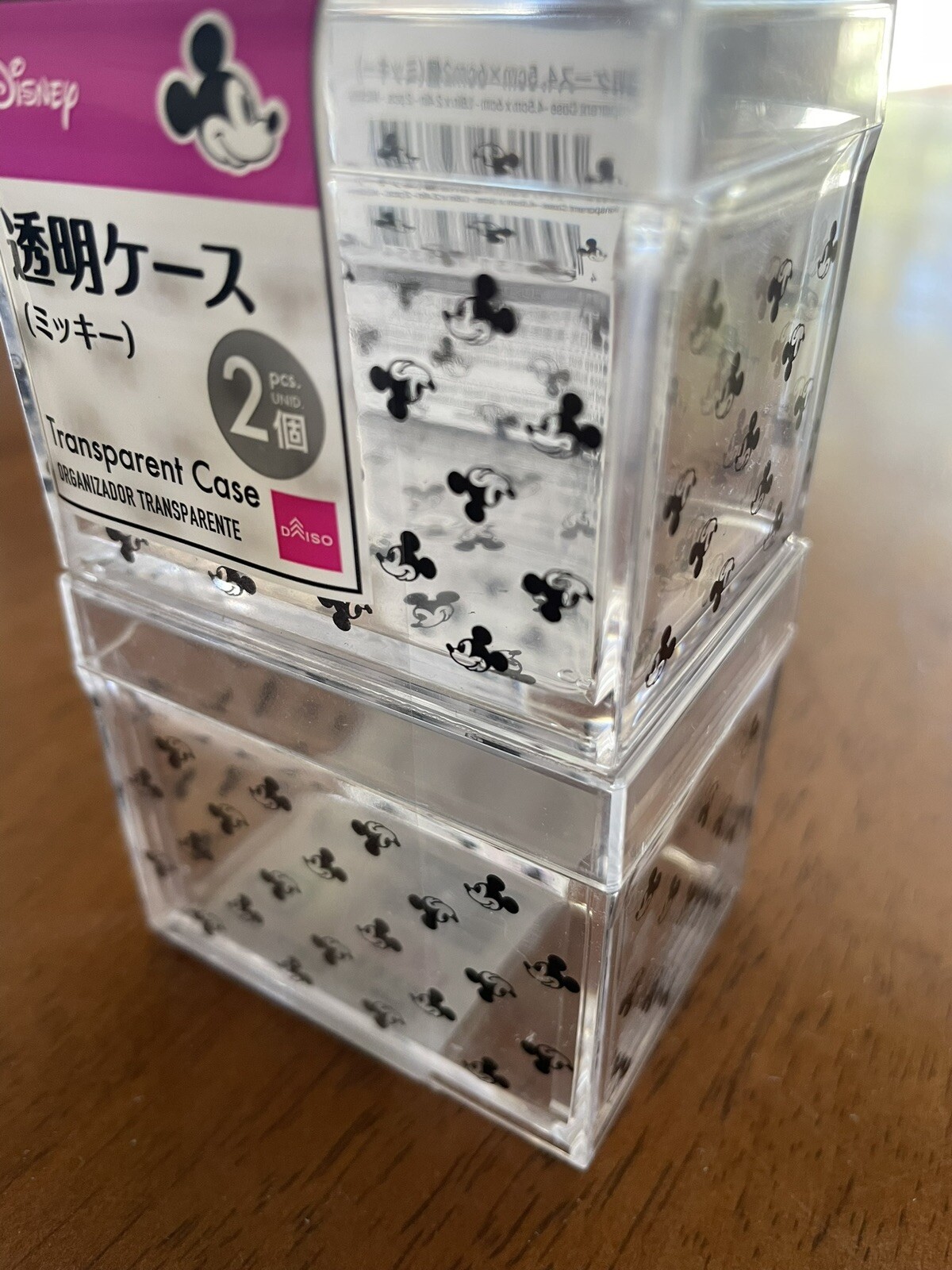 Daiso Mickey Mouse Transparent Cases, Organizer Set of 3