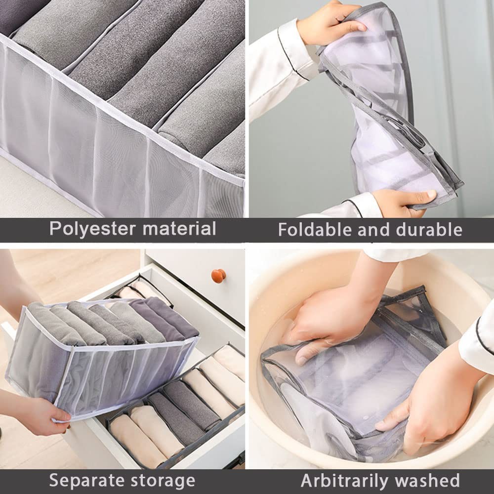3 Pack Drawer Organizer for Underwears, Sock,Tie Foldable Closet Organizer Dr…