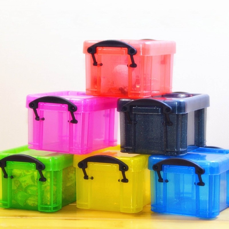 Mini Plastic Box with Locking Lid for Jewelry Beads Small Items Accessory