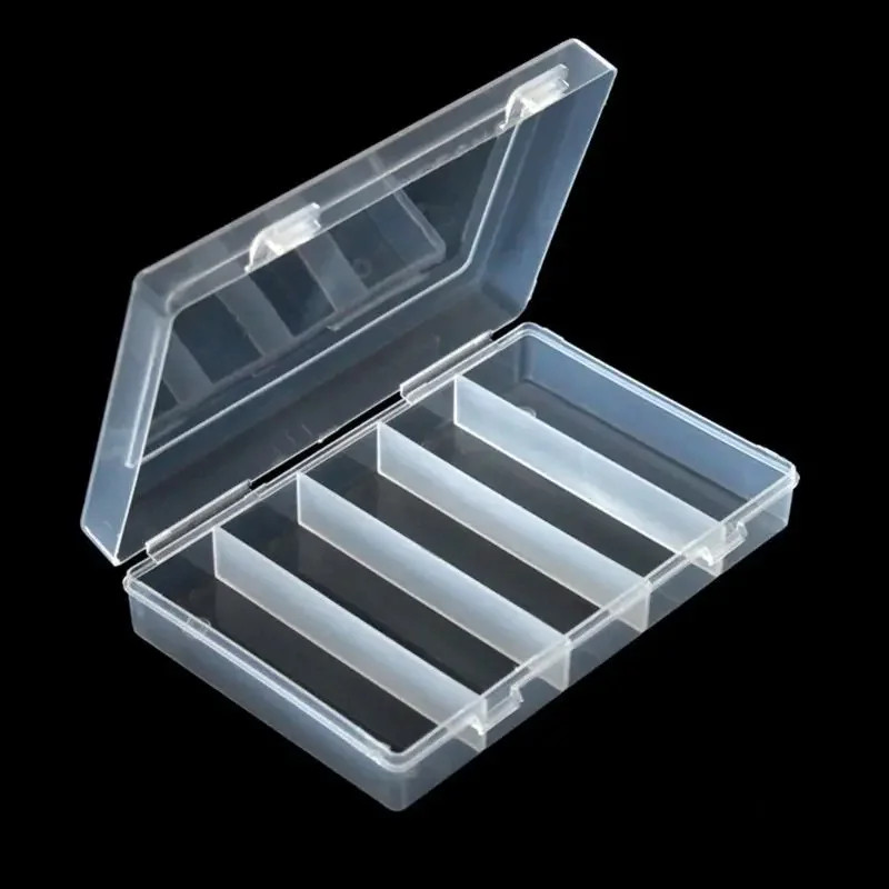 Rectangular Clear Plastic Storage Box Collection Case Protector for 100Pcs 27Mm/