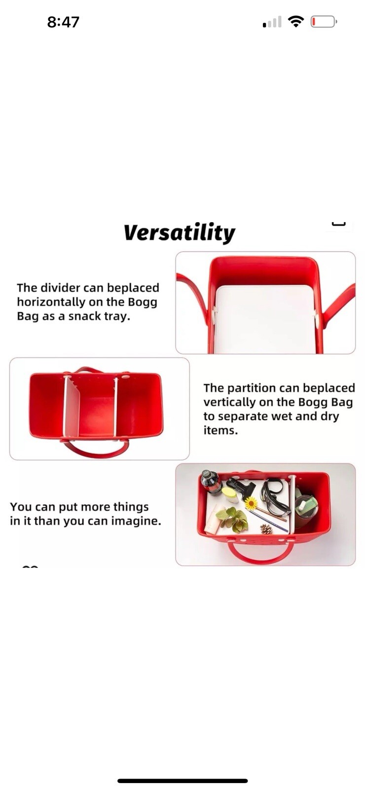 2pcs Divider Tray For Bogg Bag Accessories For Bogg Bags White