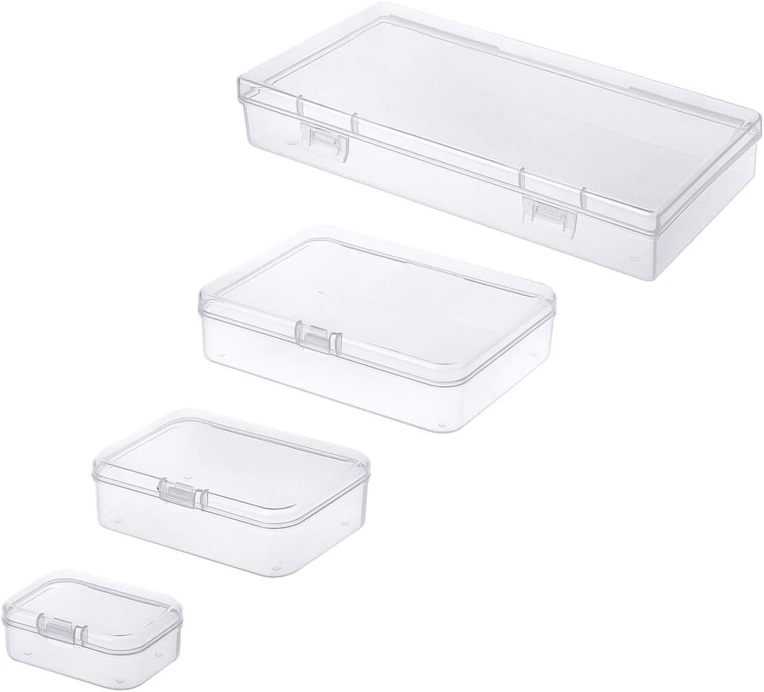 Assorted Sizes Mini Clear Storage Containers – 24 Lockable and Water Resistant
