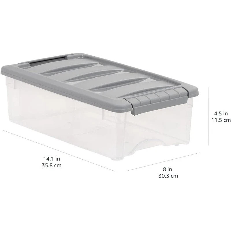 Amazon Basics Storage Containers with Secure Latching Lids 5 Quart, Set of 10