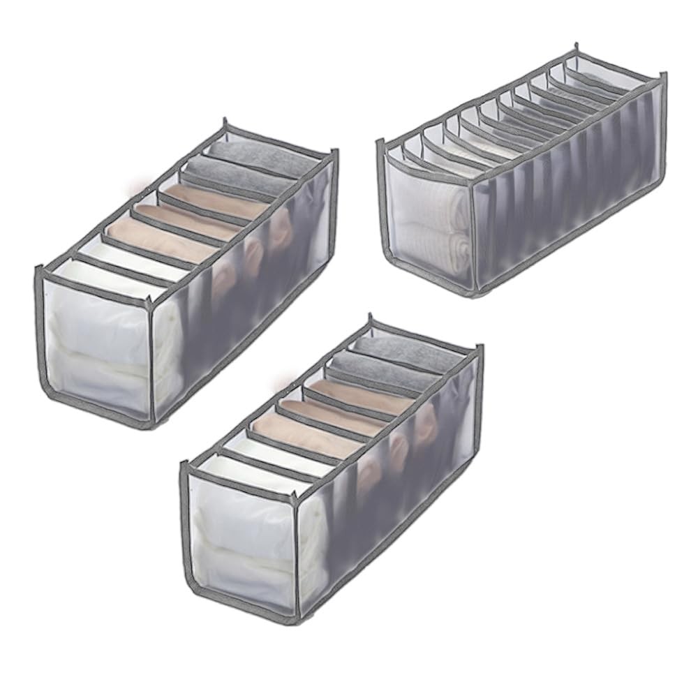 3 Pack Drawer Organizer for Underwears, Sock,Tie Foldable Closet Organizer Dr…