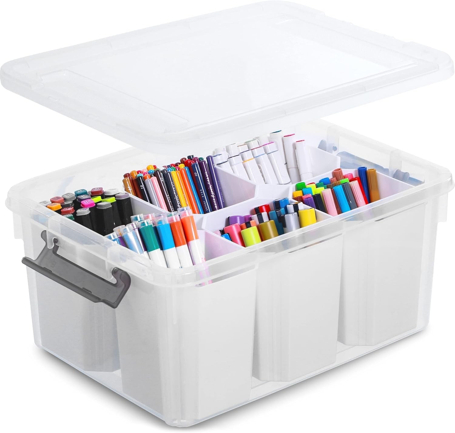 17 QT Plastic Storage Bins Clear Storage Box with Lids Multipurpose Stackable…