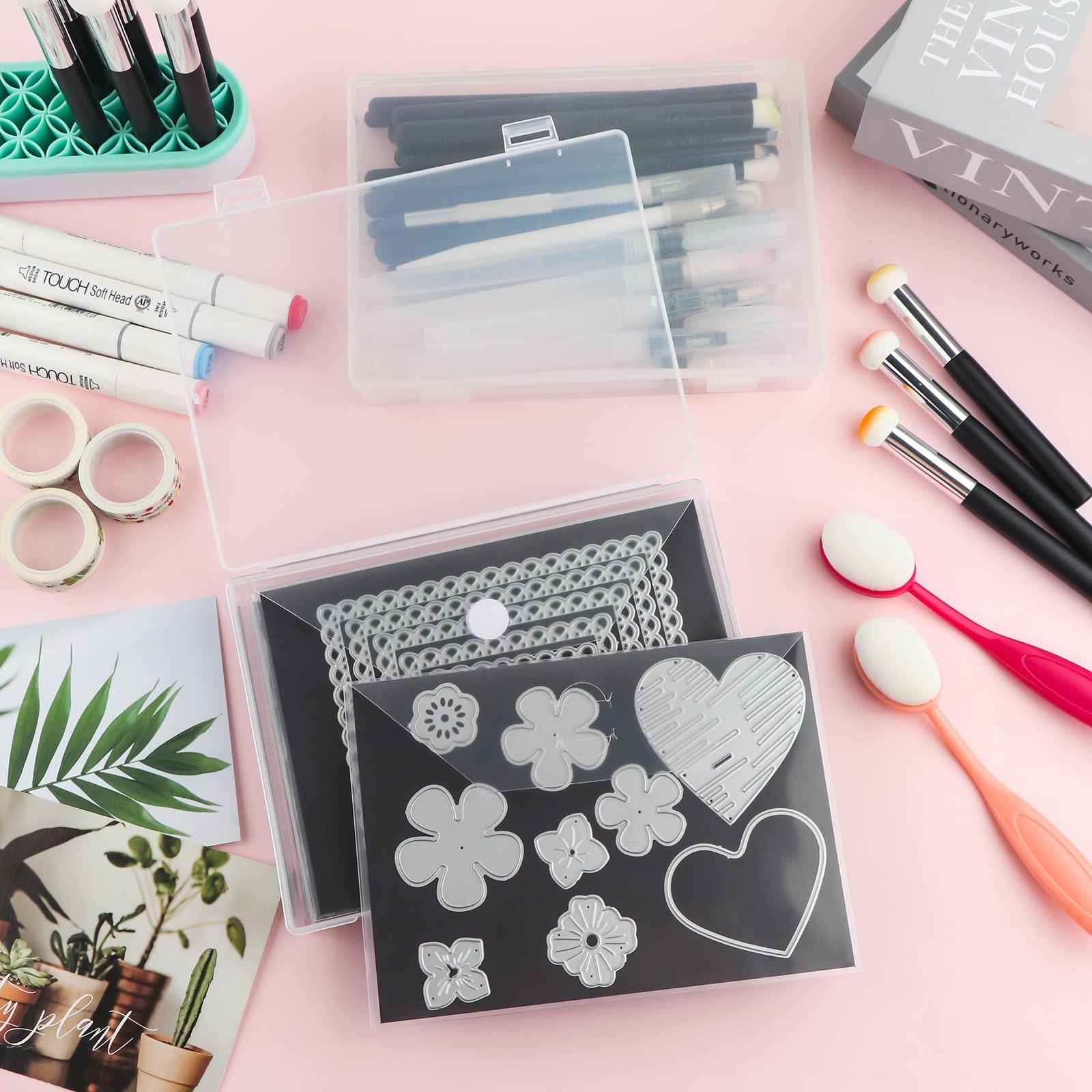 40 Pcs/Set 7x5inch Stamp and Die Storage Bag and 6.9x5inch Magnetic Sheets,Di…