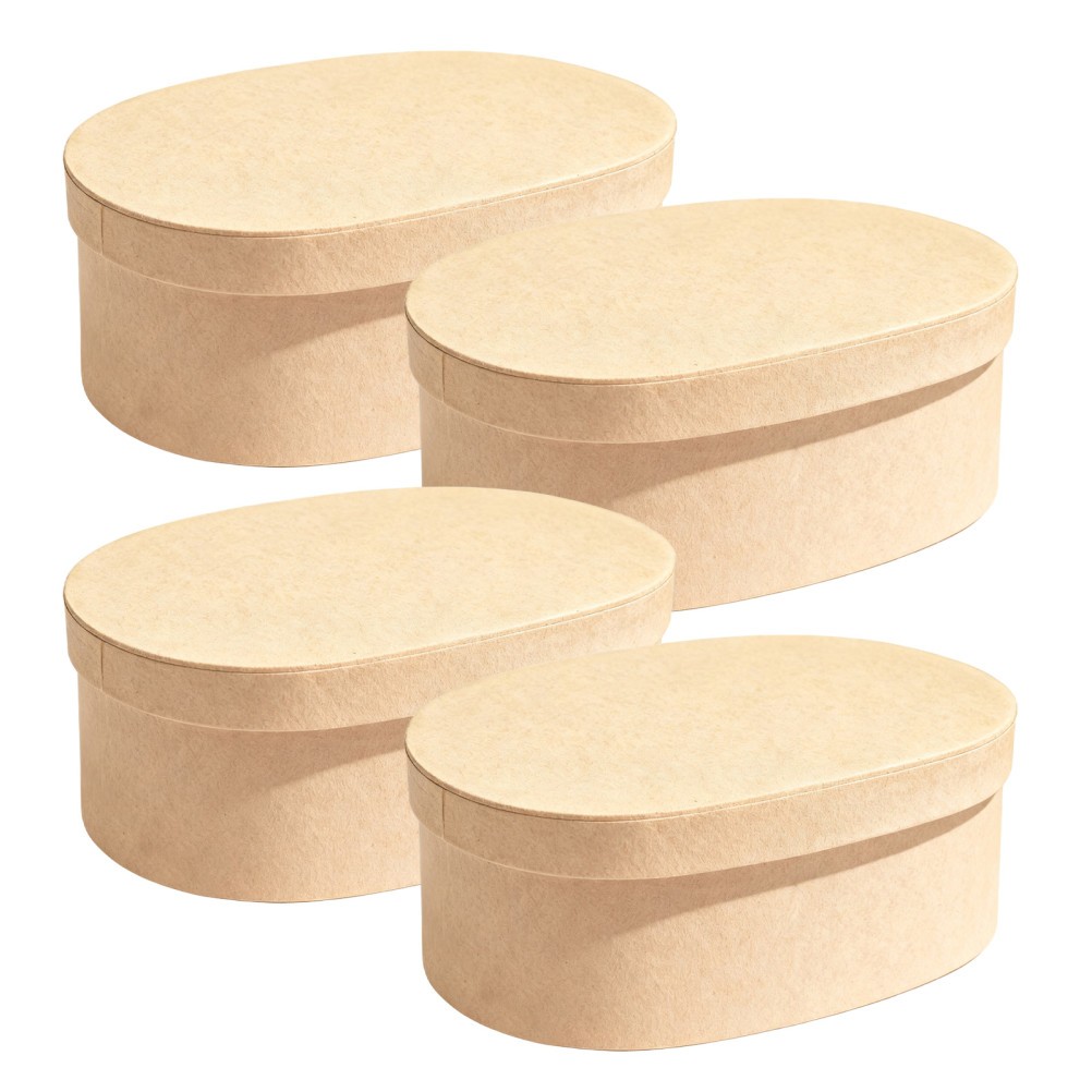 4 Pcs Oval Gift Box Paper Present Boxes Bulk Pressed Flower Storage Kit Gifts