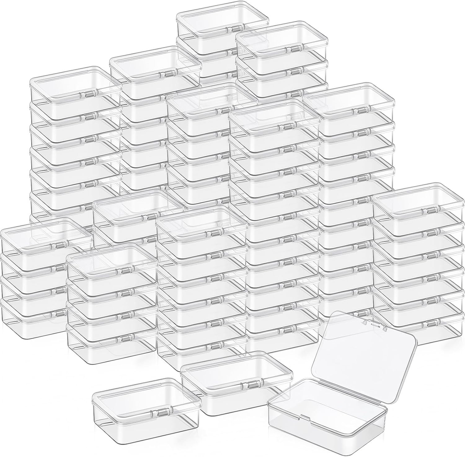 100 Pcs Clear Plastic Beads Storage Containers Box Small Clear Boxes