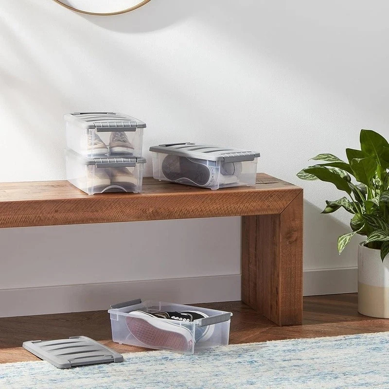 Amazon Basics Storage Containers with Secure Latching Lids 5 Quart, Set of 10
