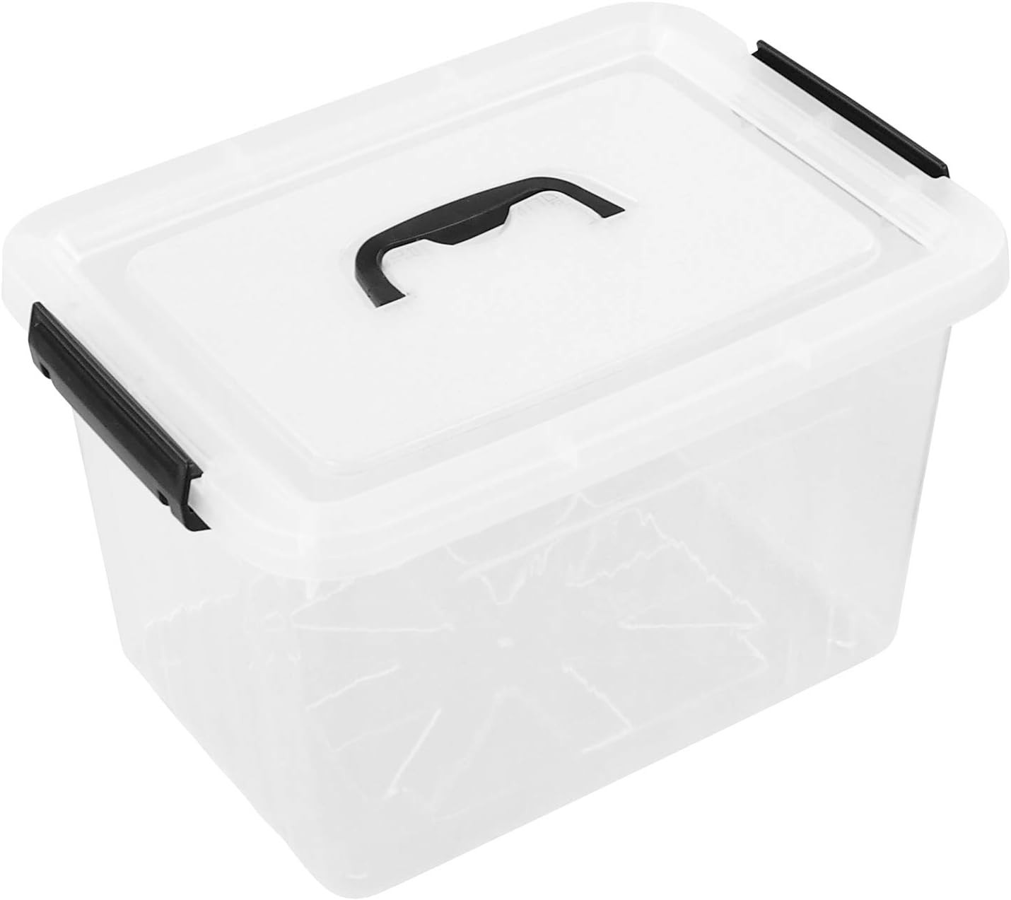 12 Quart Latching Storage Bin with Handle – Durable Plastic Organizer Box