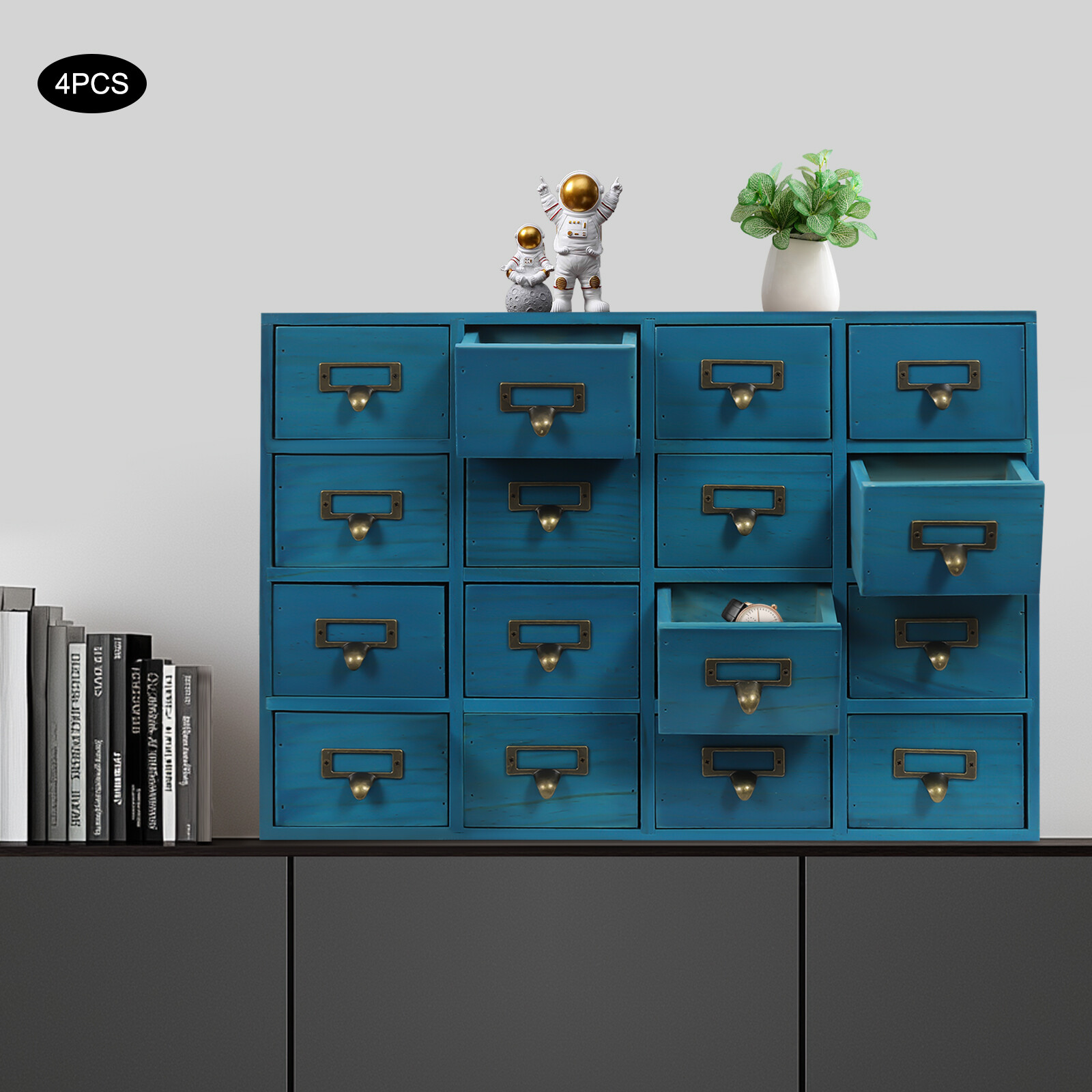 Storage Cabinet, 64-Drawer Storage Box, 4 PCS Drawer Cabinets